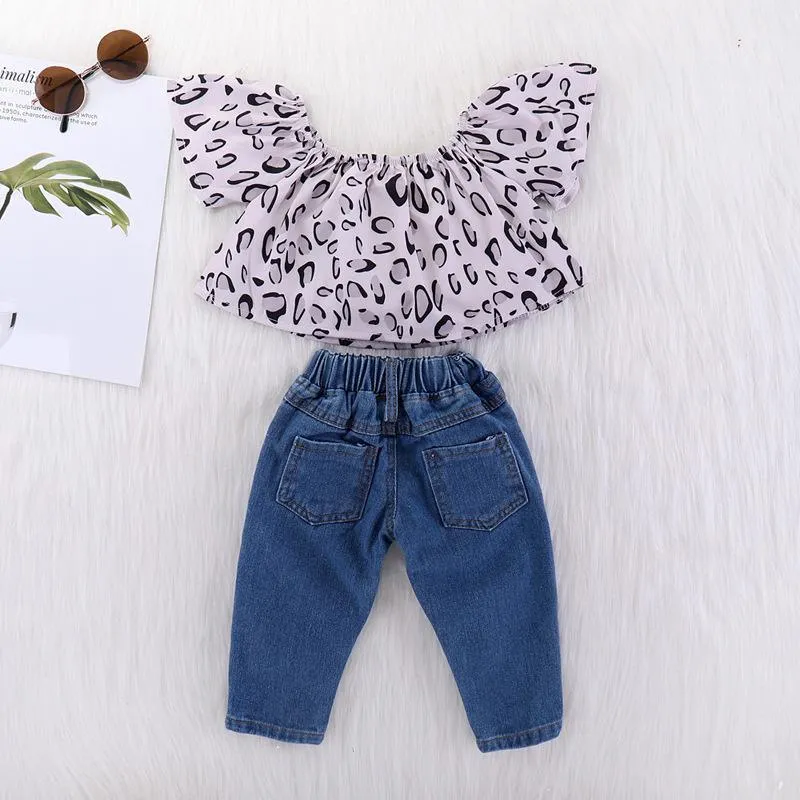 2-piece Leopard Top and Pants for Toddler Wholesale children's clothing