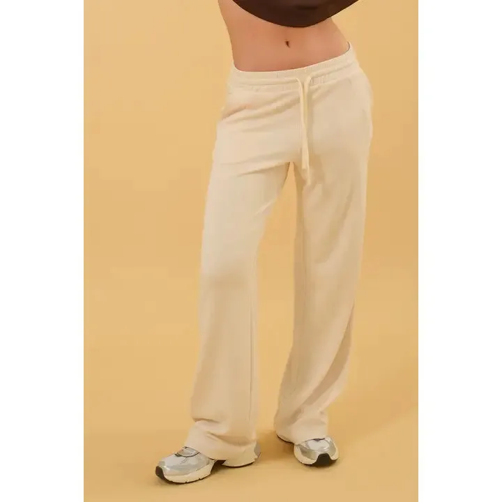 alpaca wide leg drawstring pants