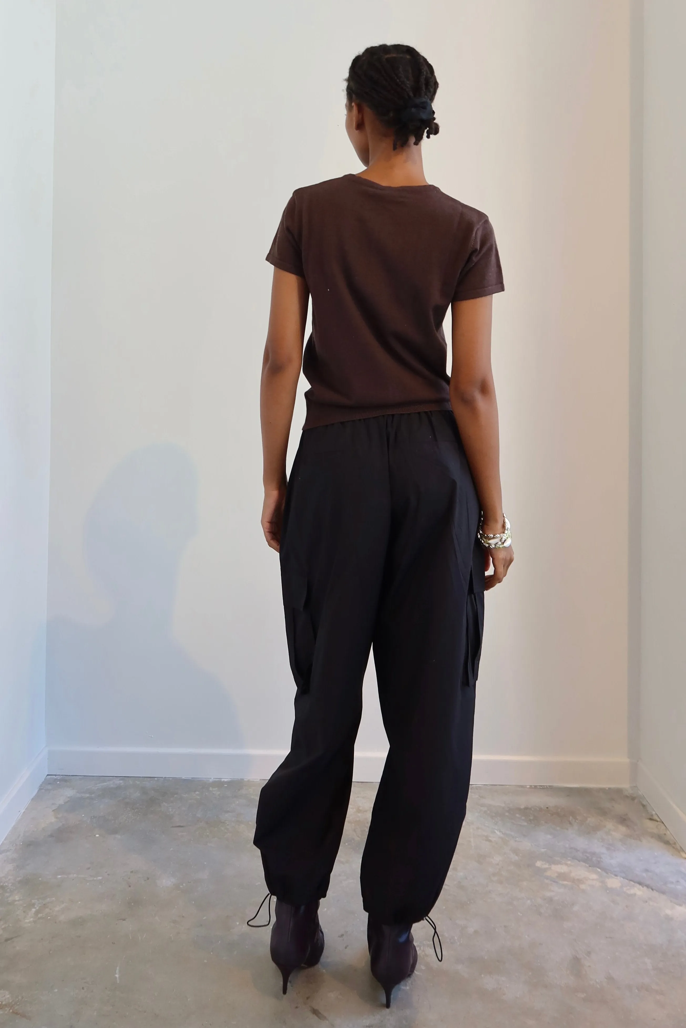 Black Wide Leg Cargo Pants