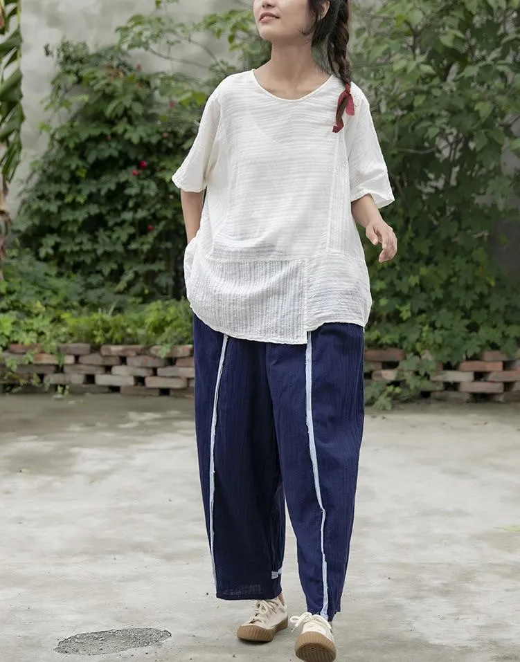 Casual Wide Leg Linen Pants | Lotus