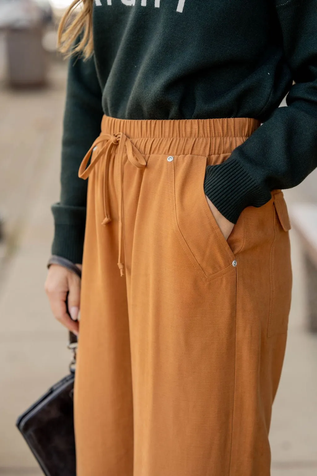 Classy Relaxed Large Pocket Pants