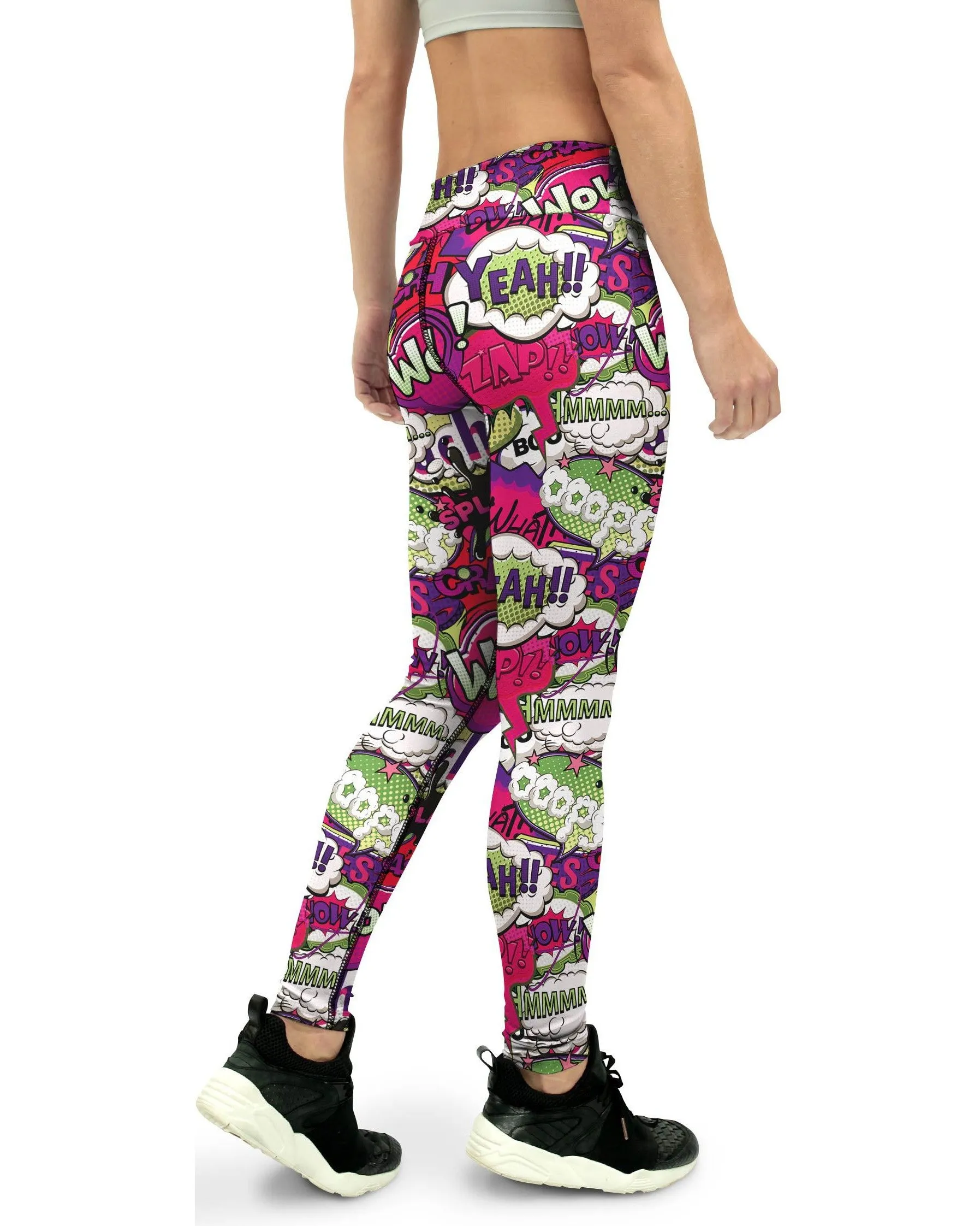 Comic Book Bubbles Pink Yoga Pants