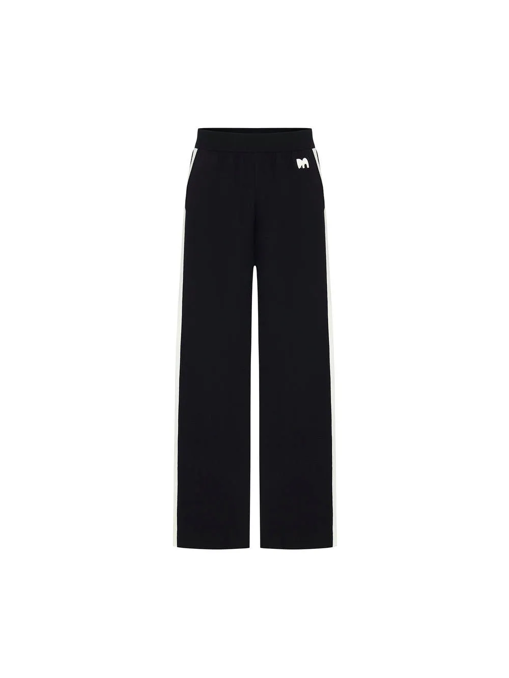 Contrasting Trim Elastic Pants