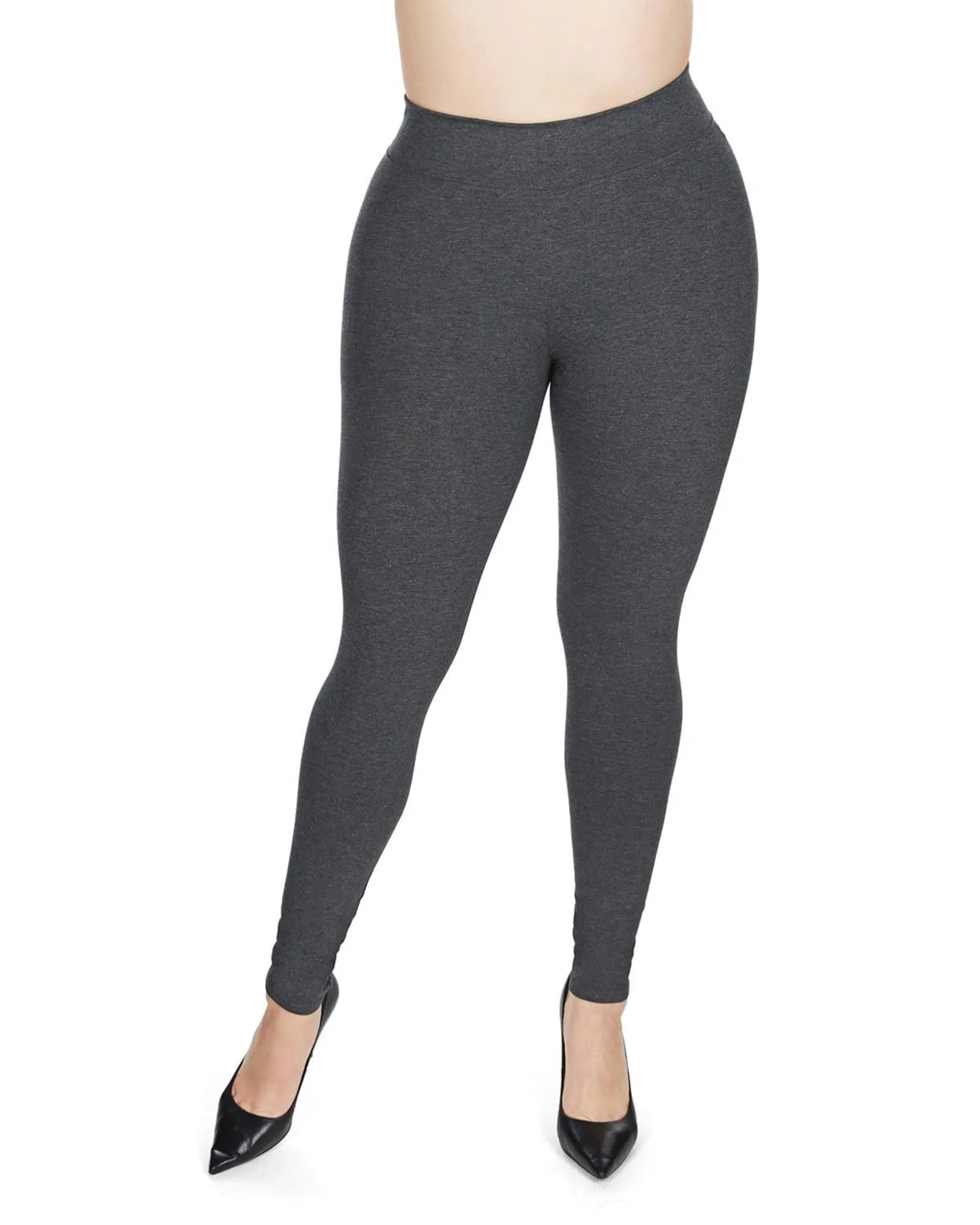 Cotton Blend Basic Yoga Pants | Gray Heather