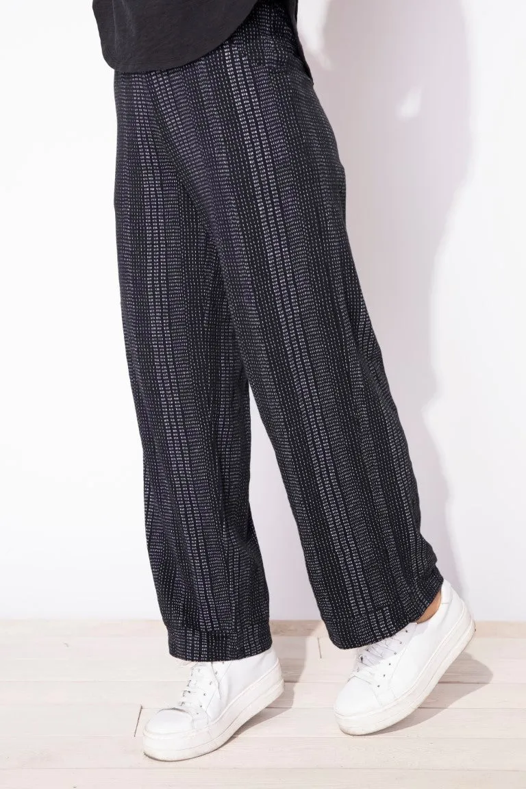 Cotton Slub J Pocket Flood Pant in Black Stripe