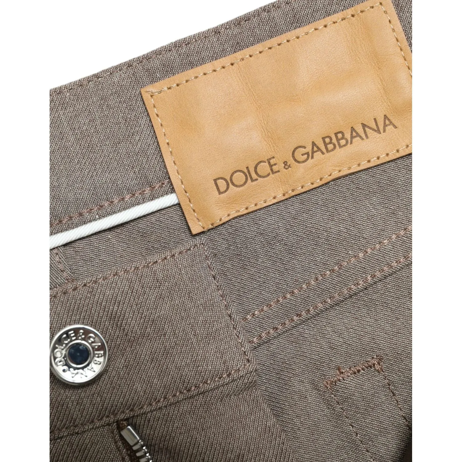 Dolce & Gabbana Elegant Brown Cotton Stretch Skinny Pants