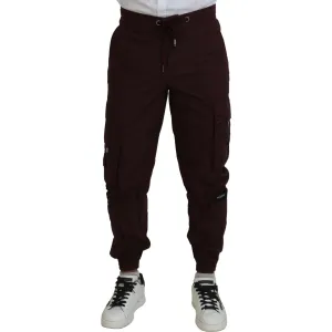 Dolce & Gabbana Elegant Burgundy Cotton Jogger Pants