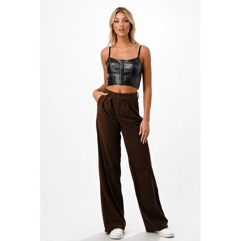 Erin Brown Corduroy Wide Leg Pant