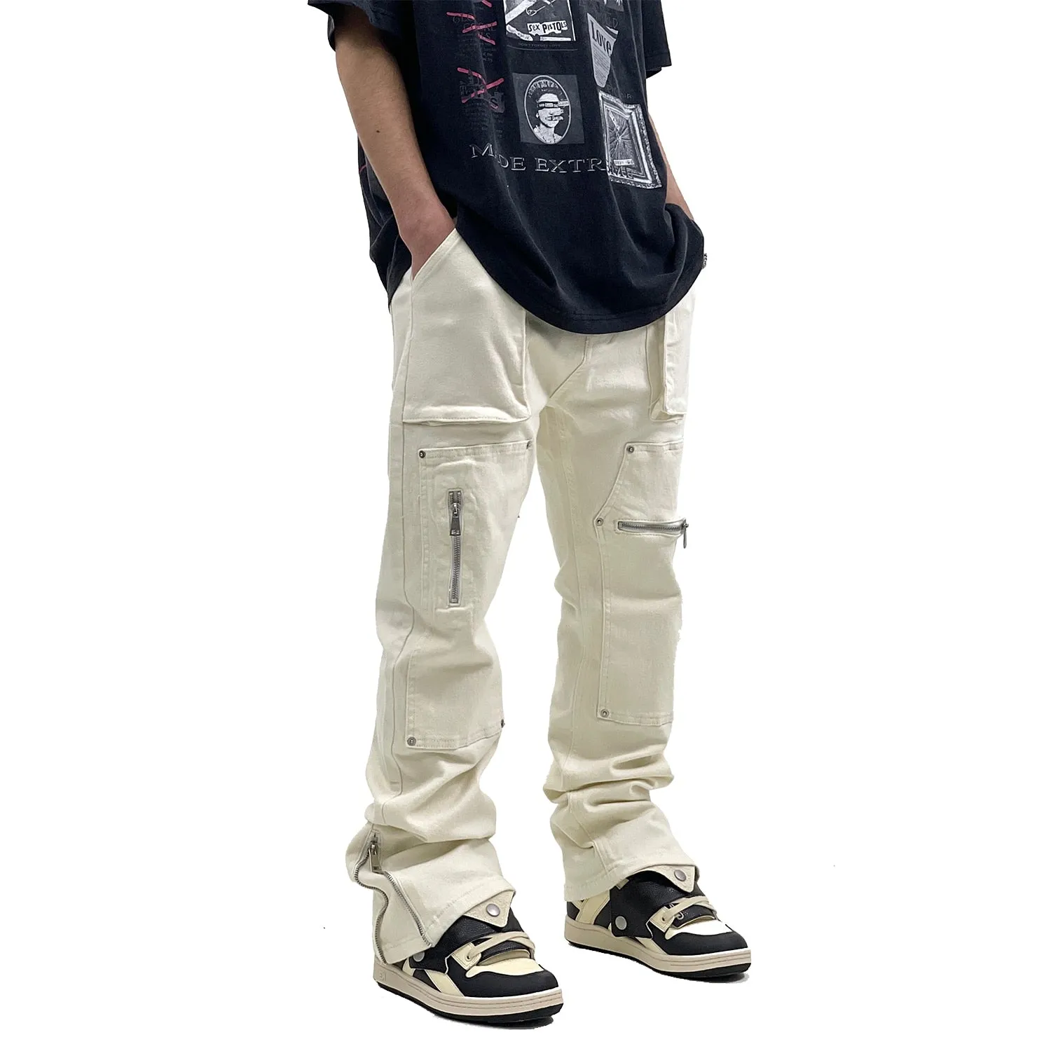 Fashionable Zipper Loose Men Pants