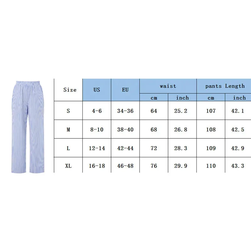 Girlary Women Y2k Striped Print Pants Casual Loose Fit High Waist Drawstring Wide Leg Pop Pants Vintage Streetwear Lounge Pants