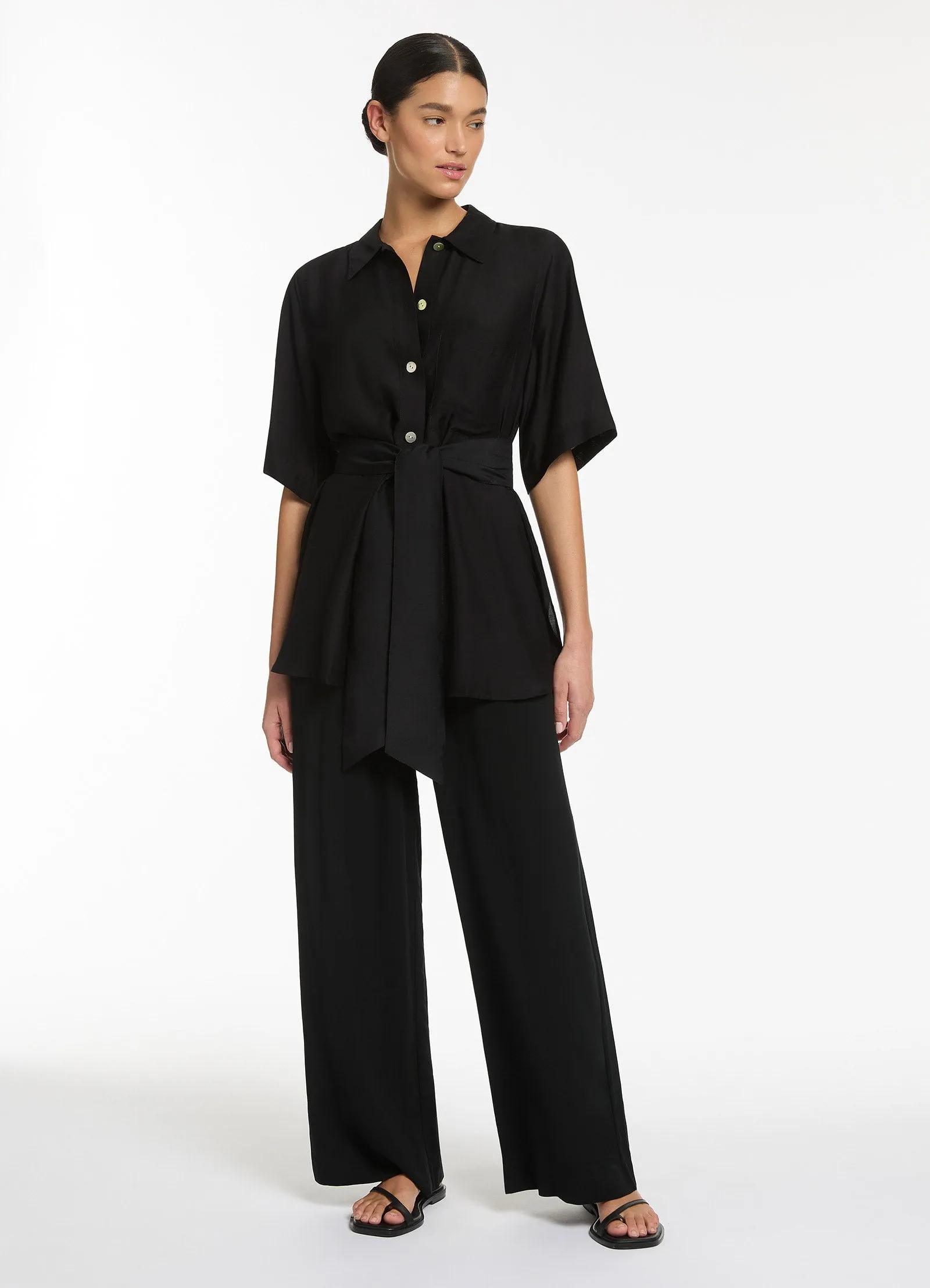 Jetset Wide Leg Pants - Black