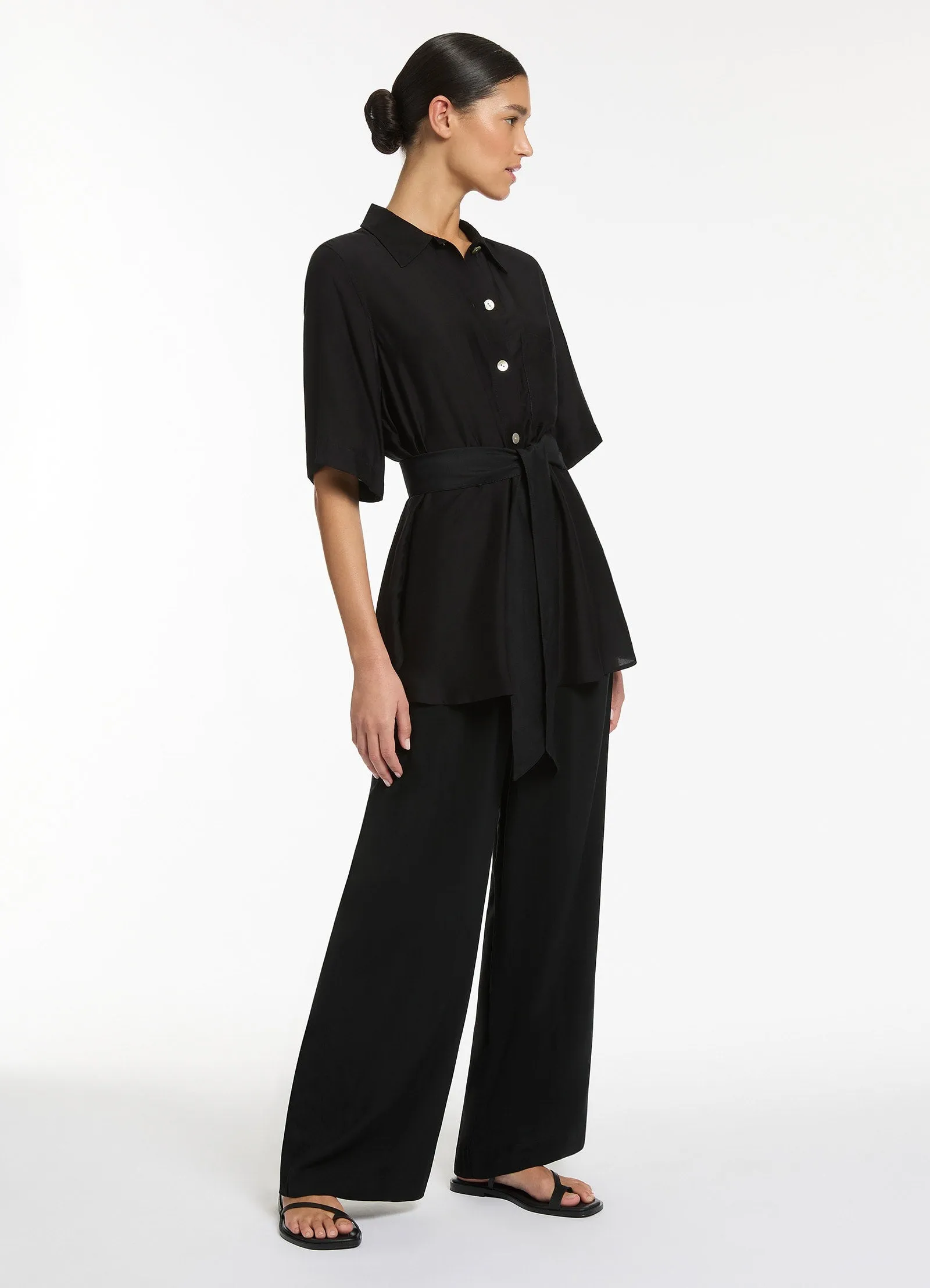 Jetset Wide Leg Pants - Black