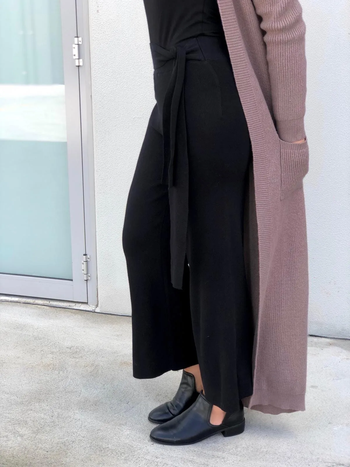 Knit Tie Wide Leg Pants