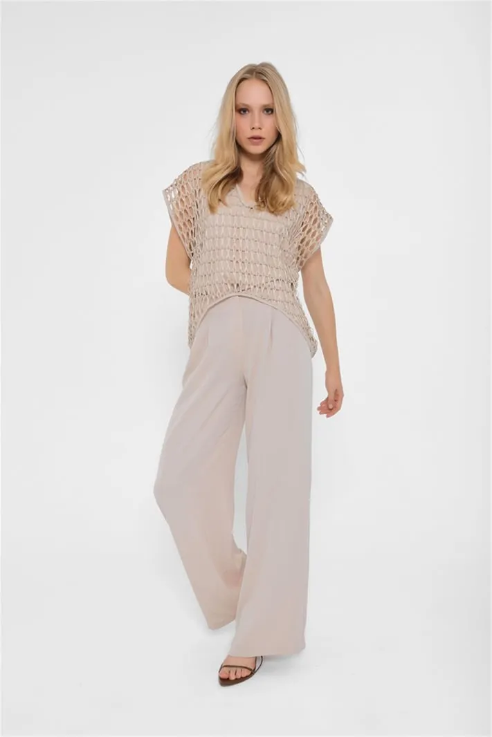 Lefon Beige Casual Pants