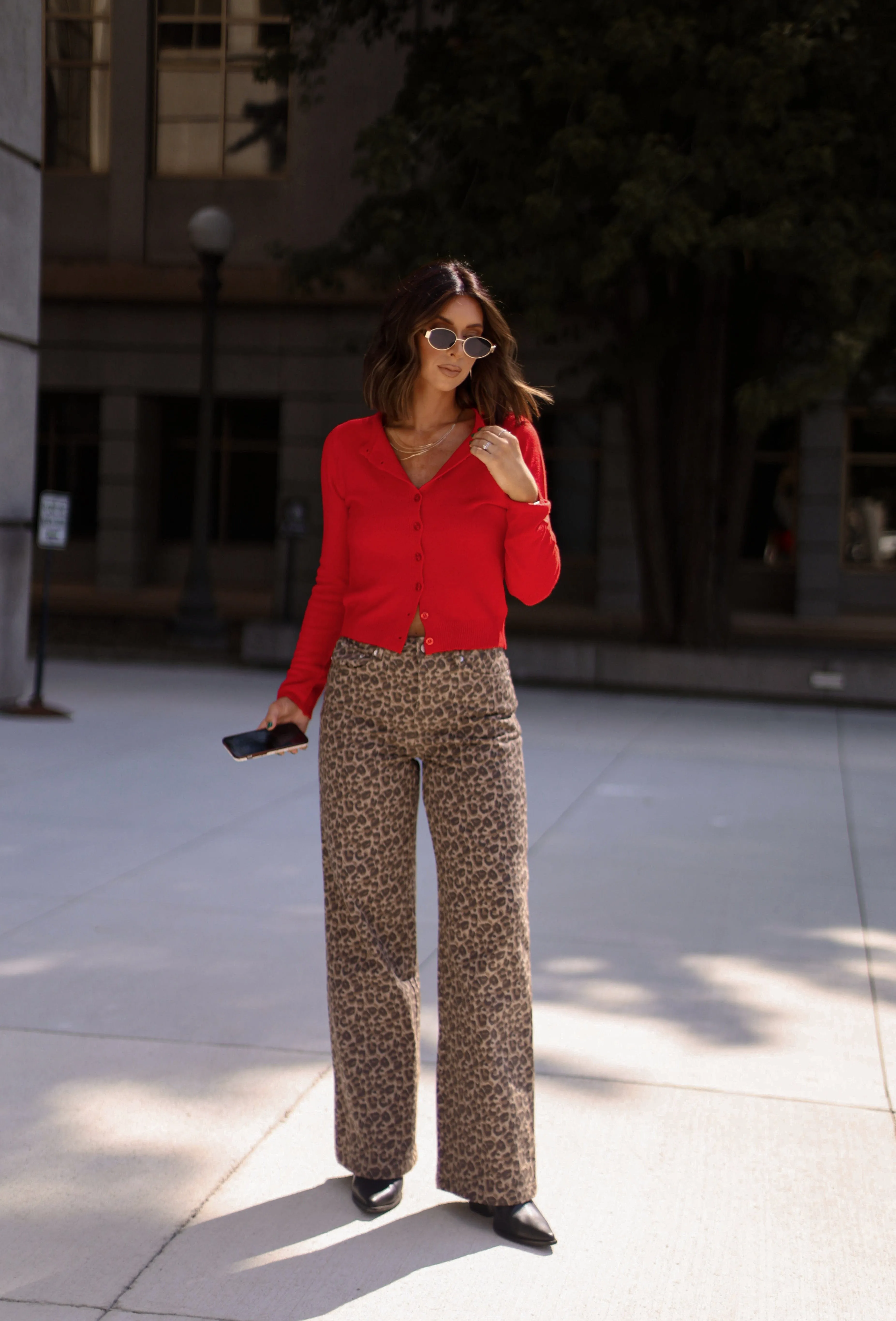 Leopard Wide Leg Pant