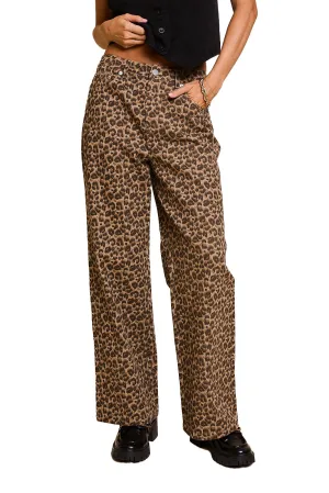 Lia Wide Leg Animal Print Pant