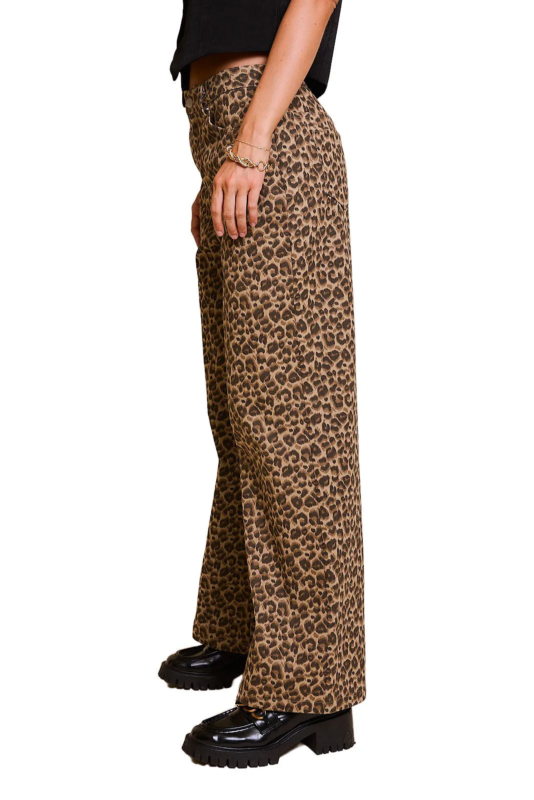 Lia Wide Leg Animal Print Pant