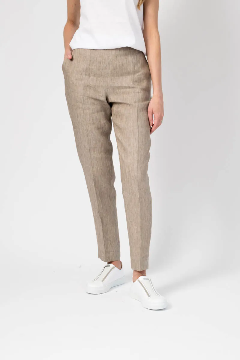 Linen Pull On Pants in Natural