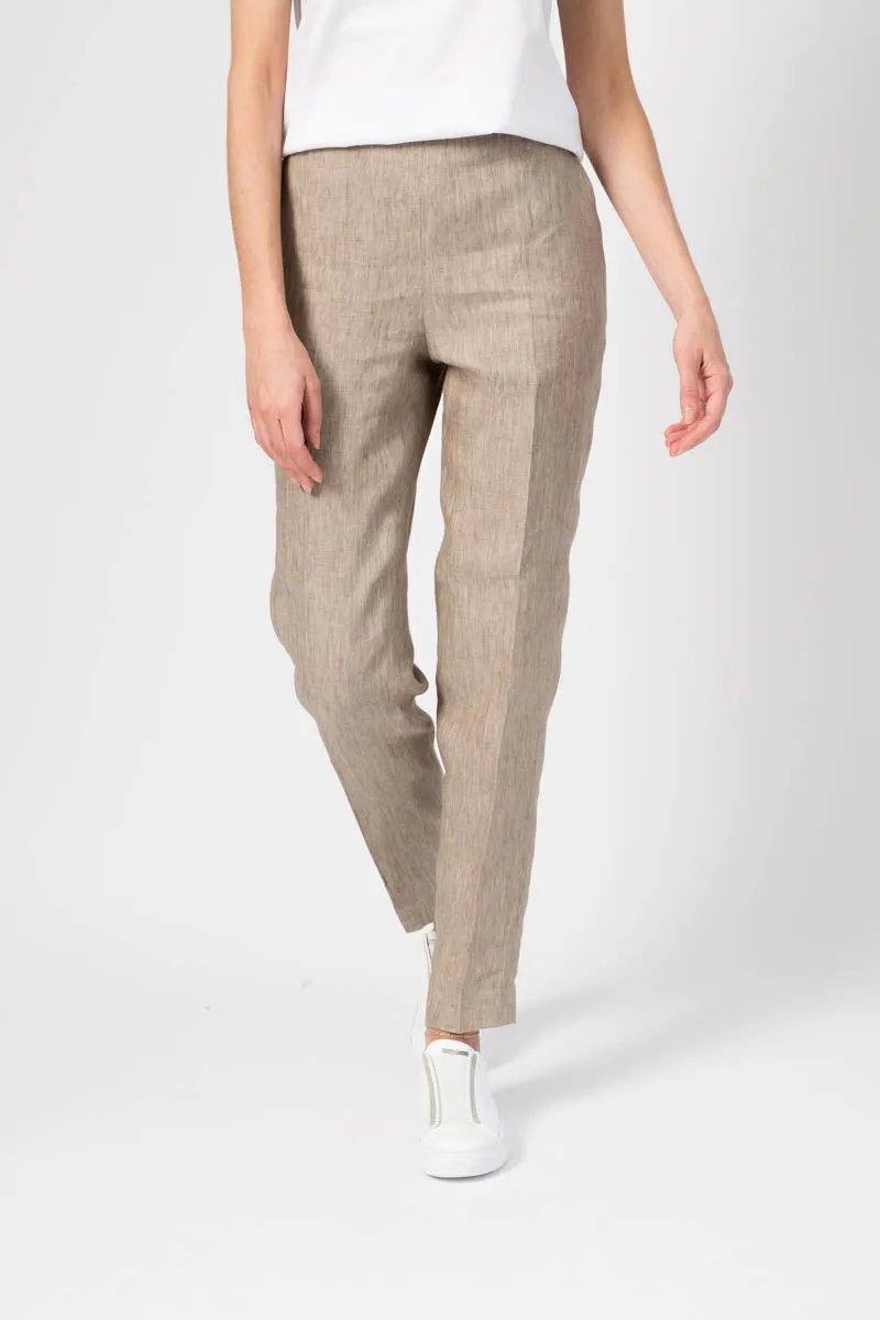 Linen Pull On Pants in Natural