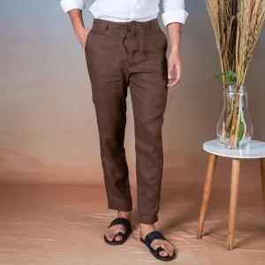 Linen Trouser Pants for Men | Brown