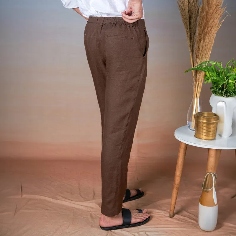 Linen Trouser Pants for Men | Brown