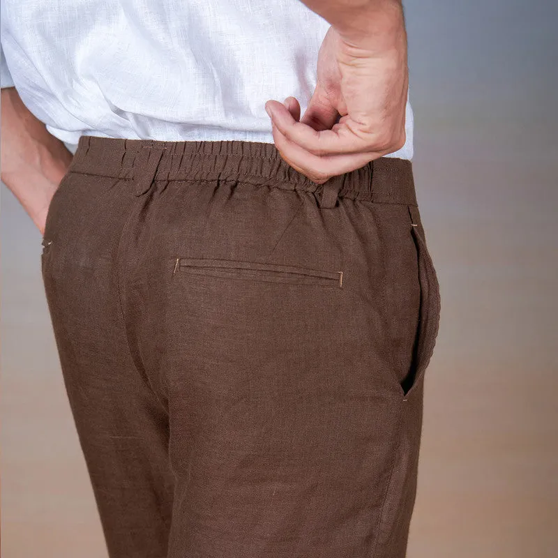 Linen Trouser Pants for Men | Brown