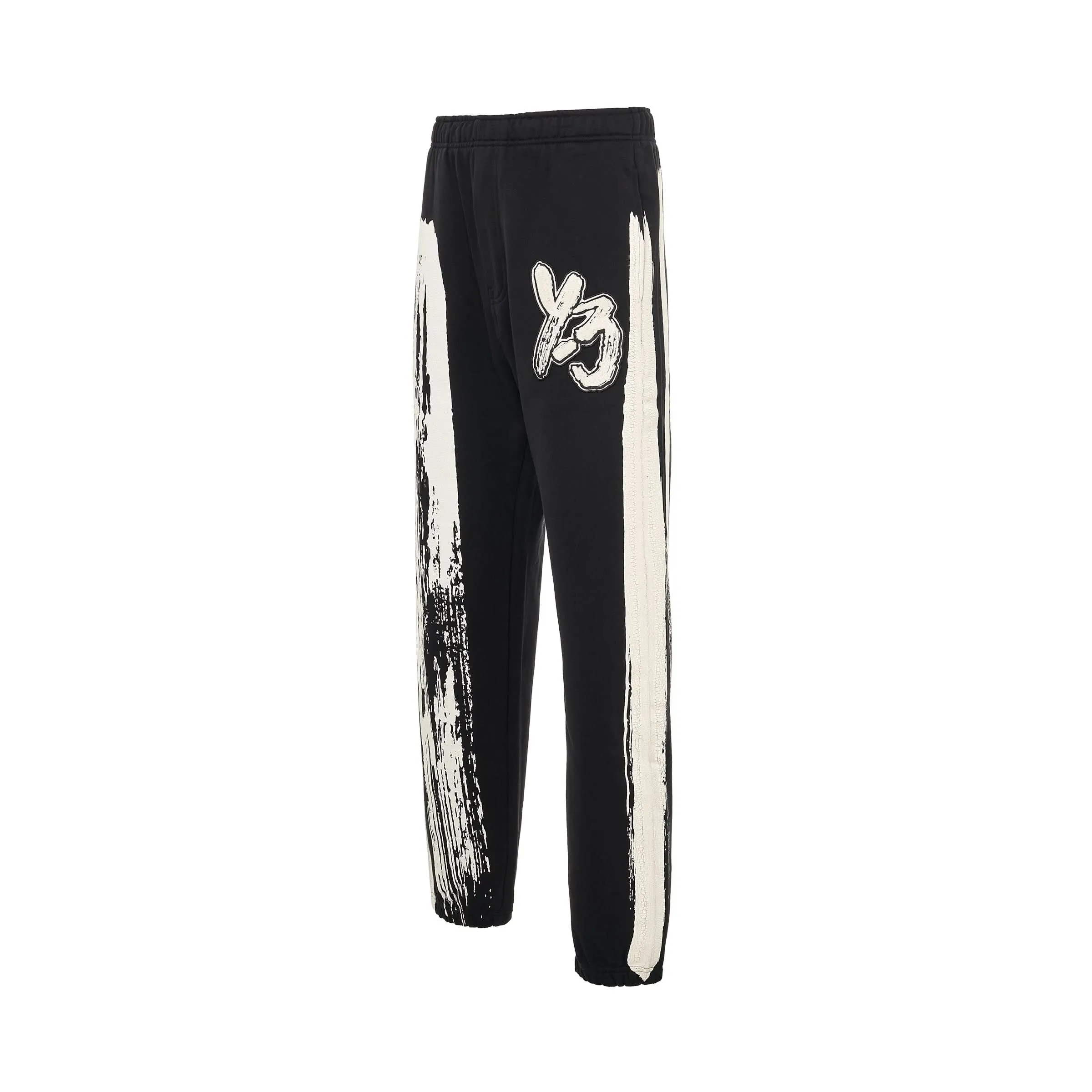 Logo Print Track Pants in Black/Cream White