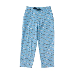 Lounge Life Pant- Powder Blue Fish Print