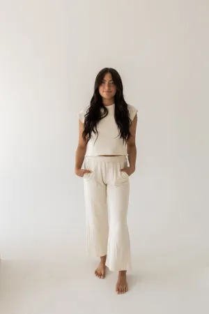 Luna Textured Knit Pant & Top Set | Cream