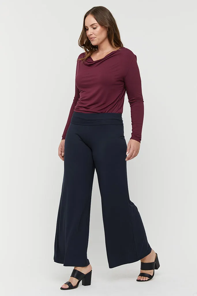 Luxe Wide Leg Pants - Dark Navy