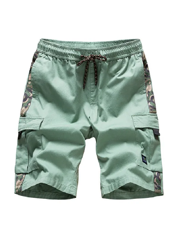 Men's Elastic Waist Drawstring Cargo Shorts