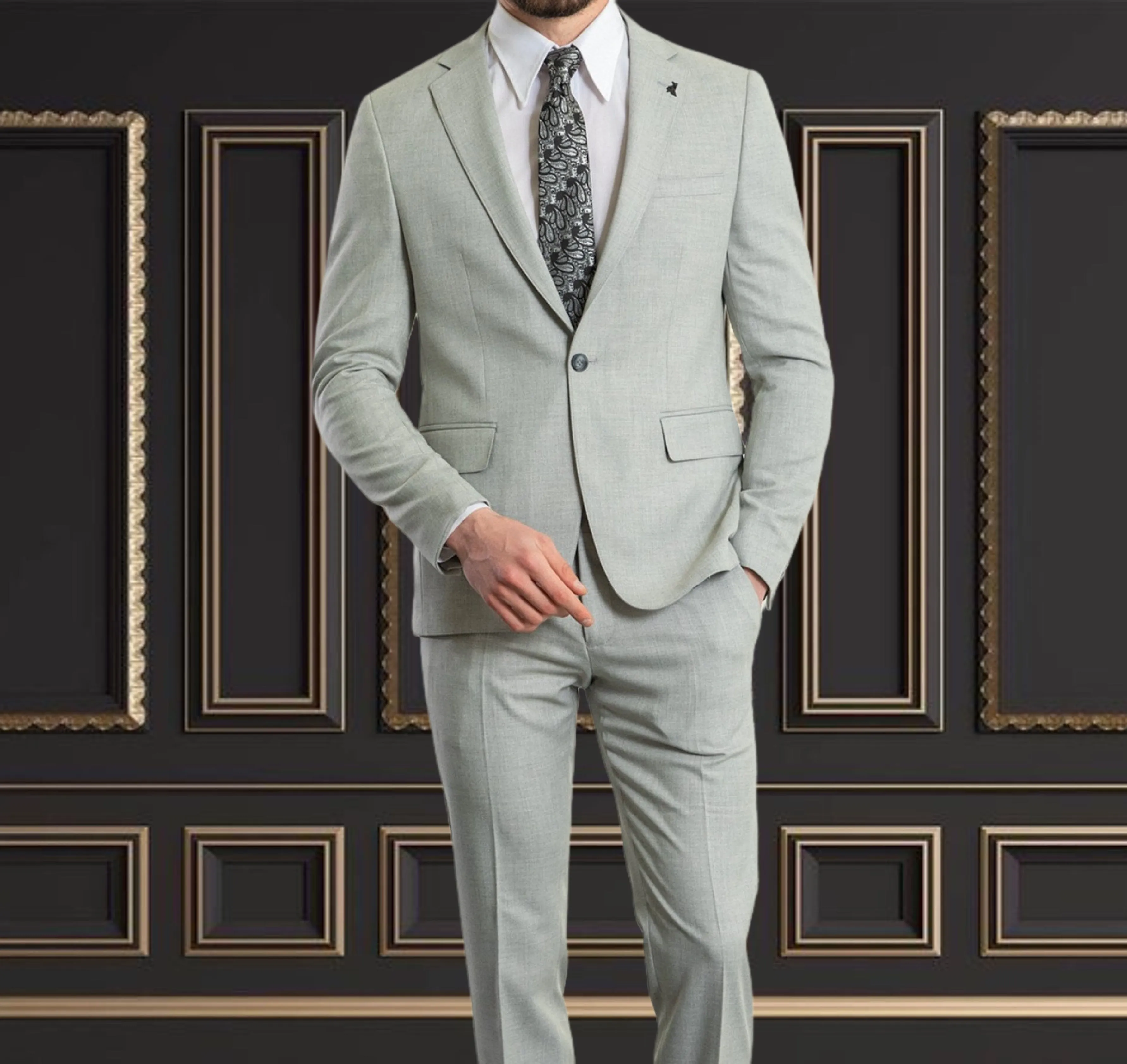 Men's Light Grey 3-Piece Suit | Elegant Formal Wear in Hayward, CA