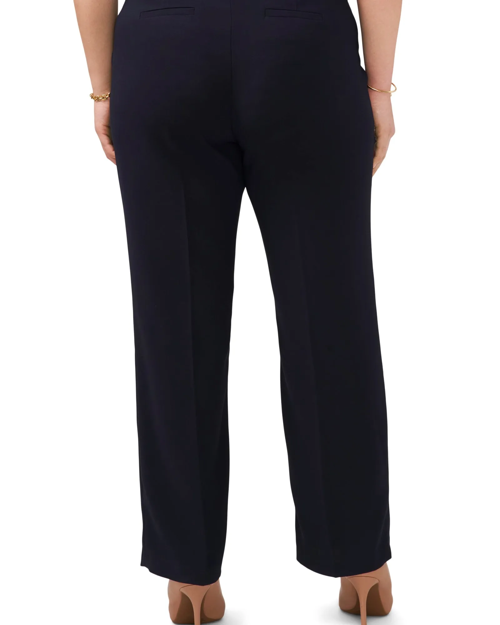 Moss Crepe Side Elastic Wide Leg Pant | CLASSIC NAVY