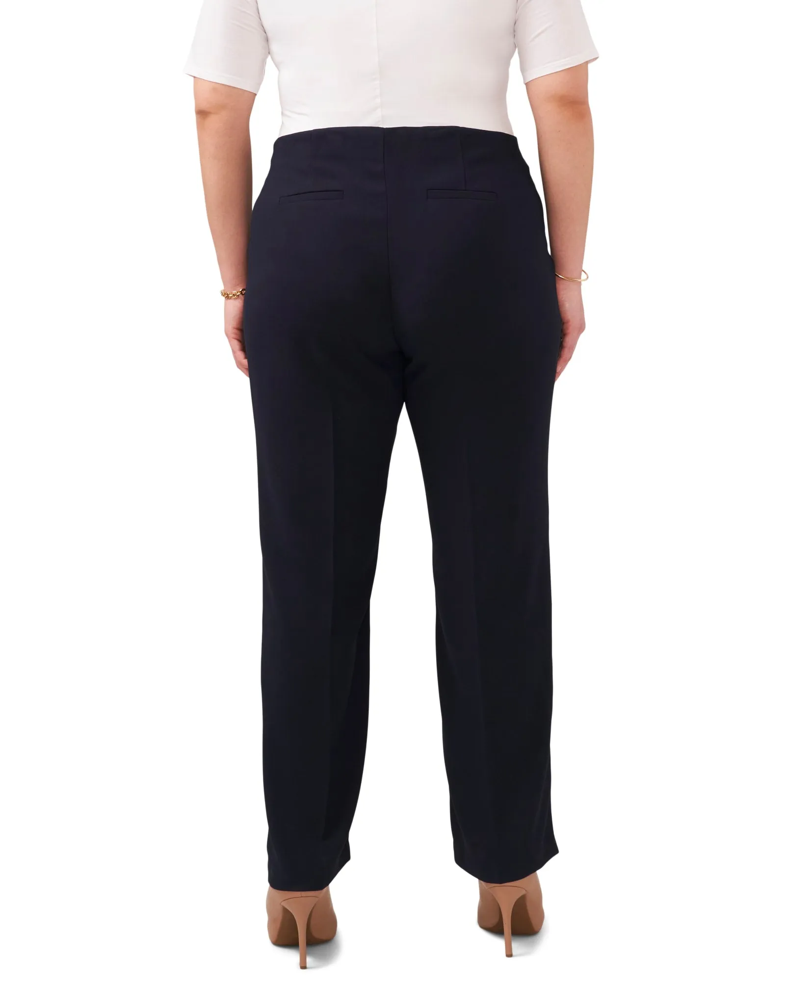 Moss Crepe Side Elastic Wide Leg Pant | CLASSIC NAVY