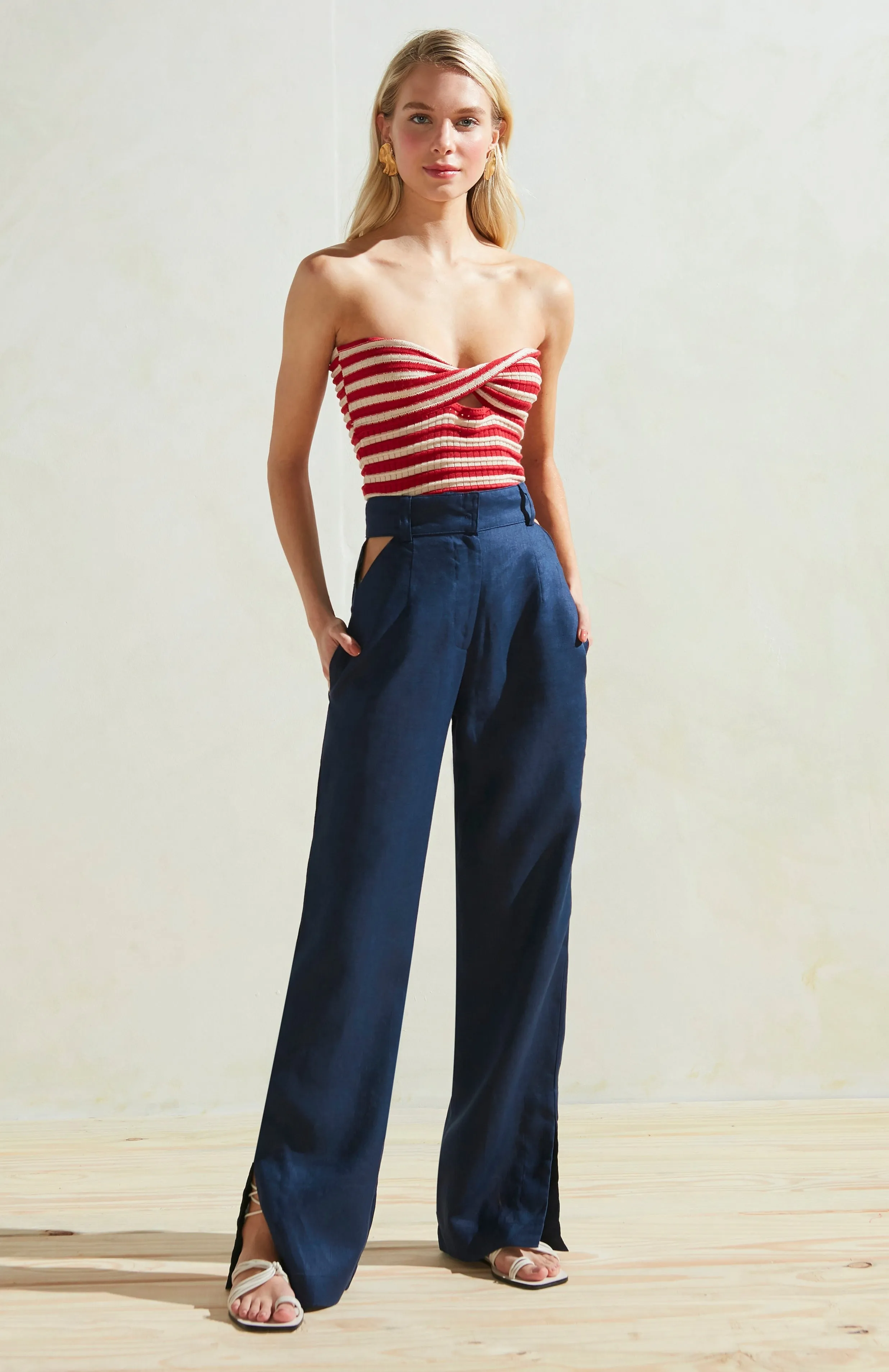 Naomi Linen Pants in Navy