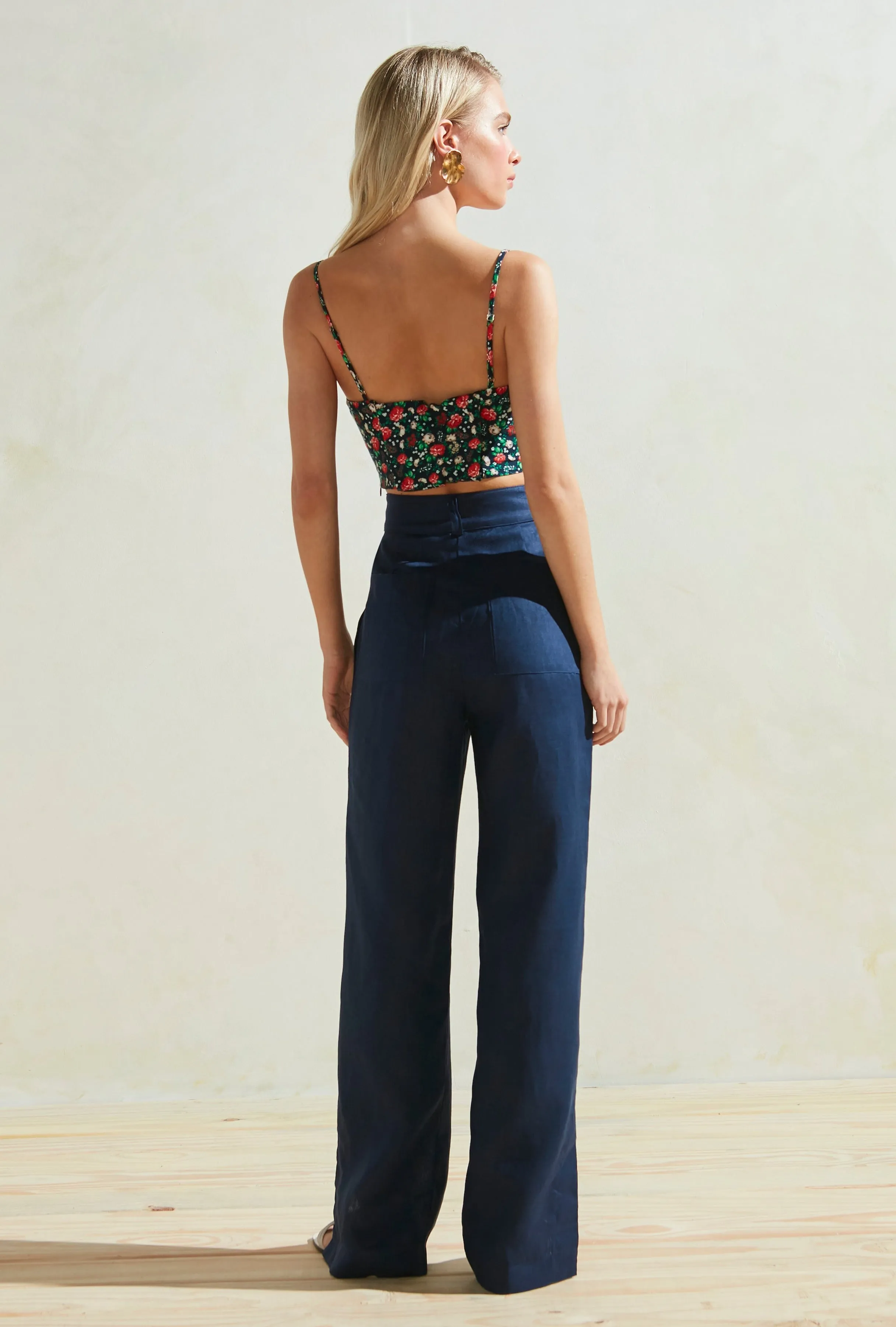 Naomi Linen Pants in Navy