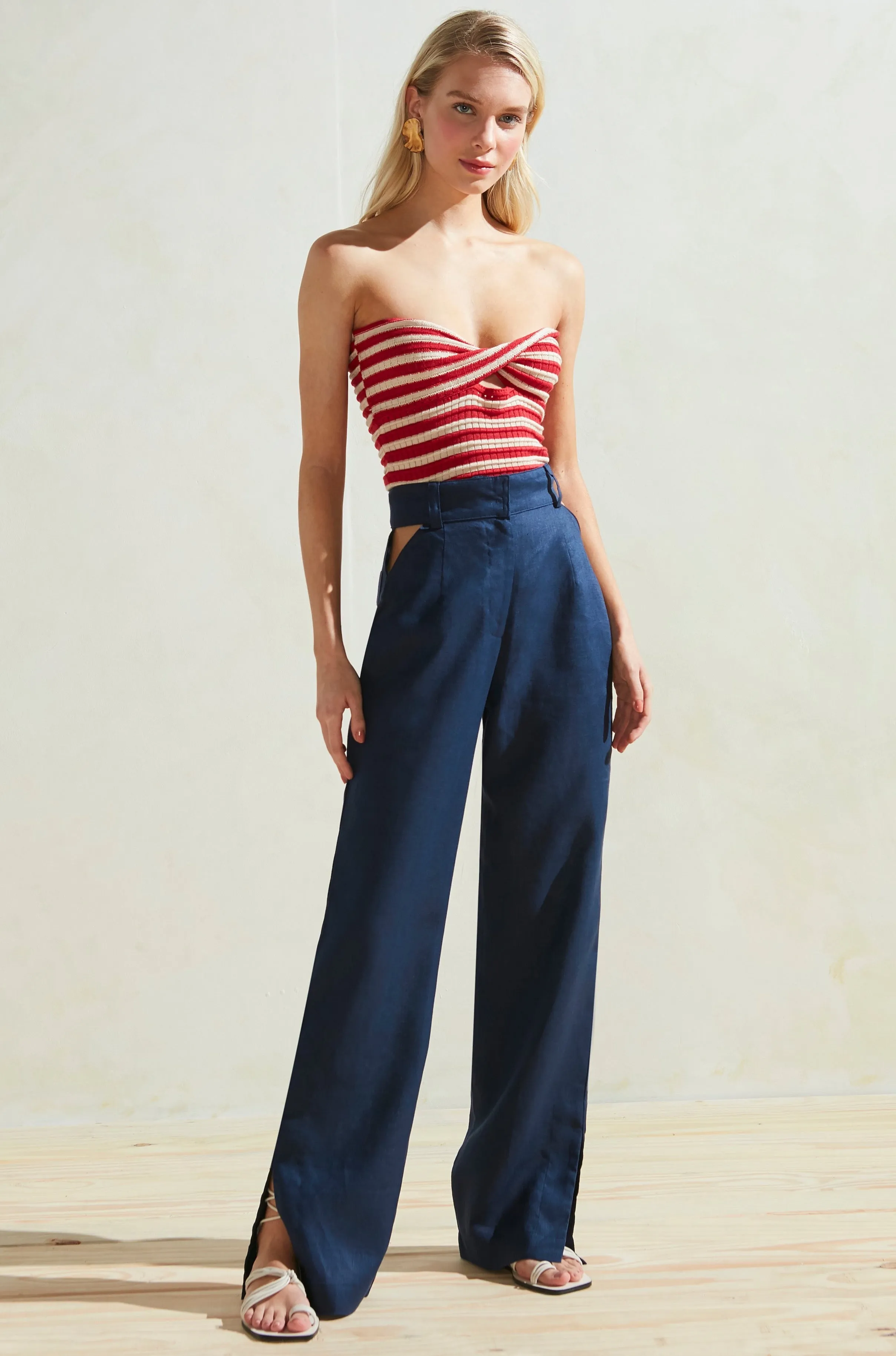 Naomi Linen Pants in Navy