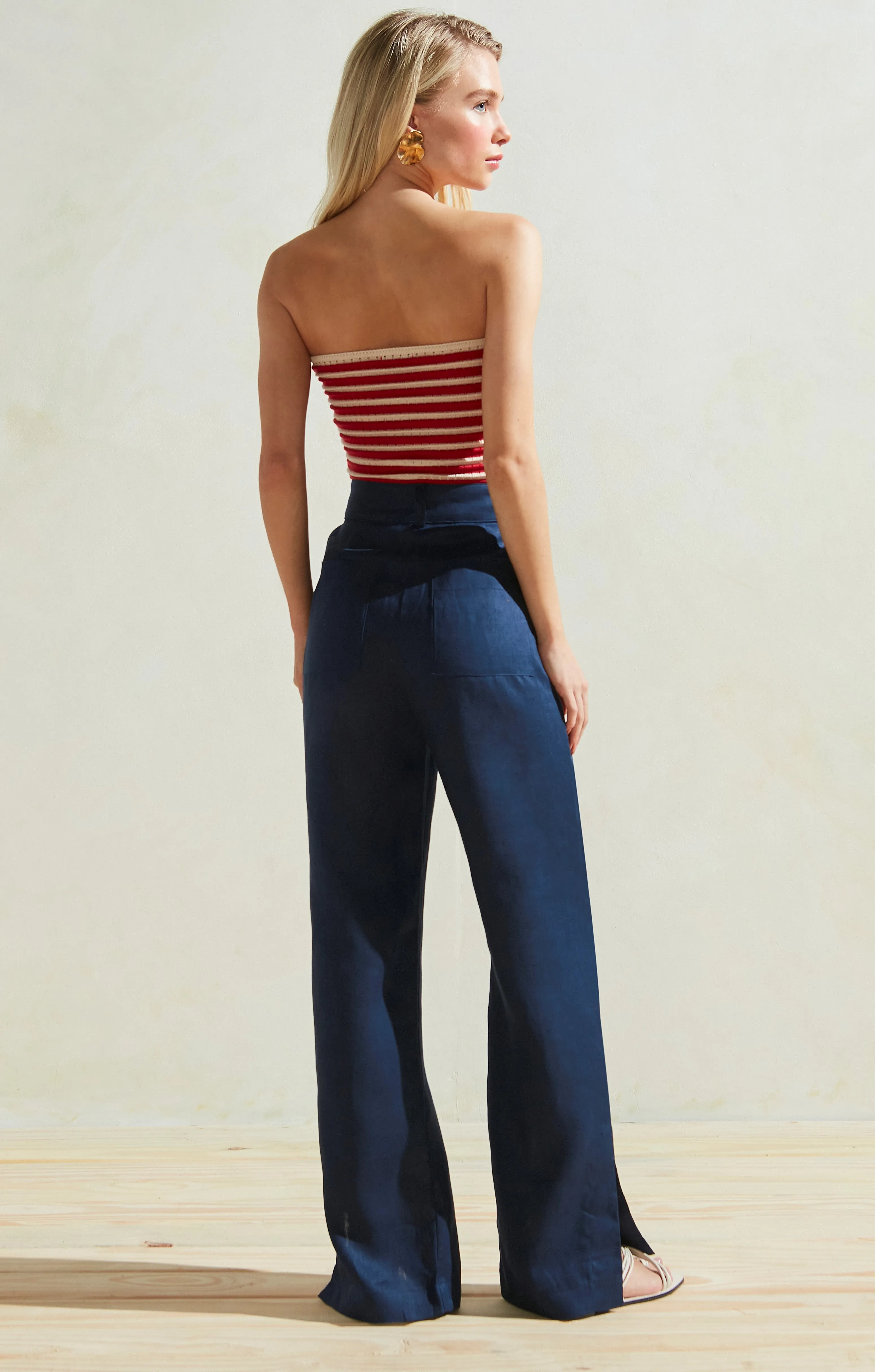 Naomi Linen Pants in Navy