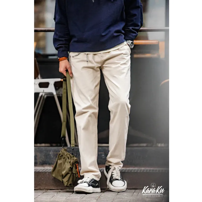 Natural Cotton Canvas Blend Trousers