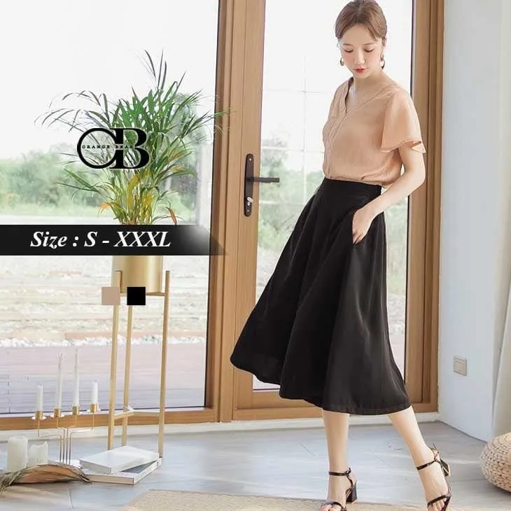 SEMI ELASTIC MATTE WIDE PANTS