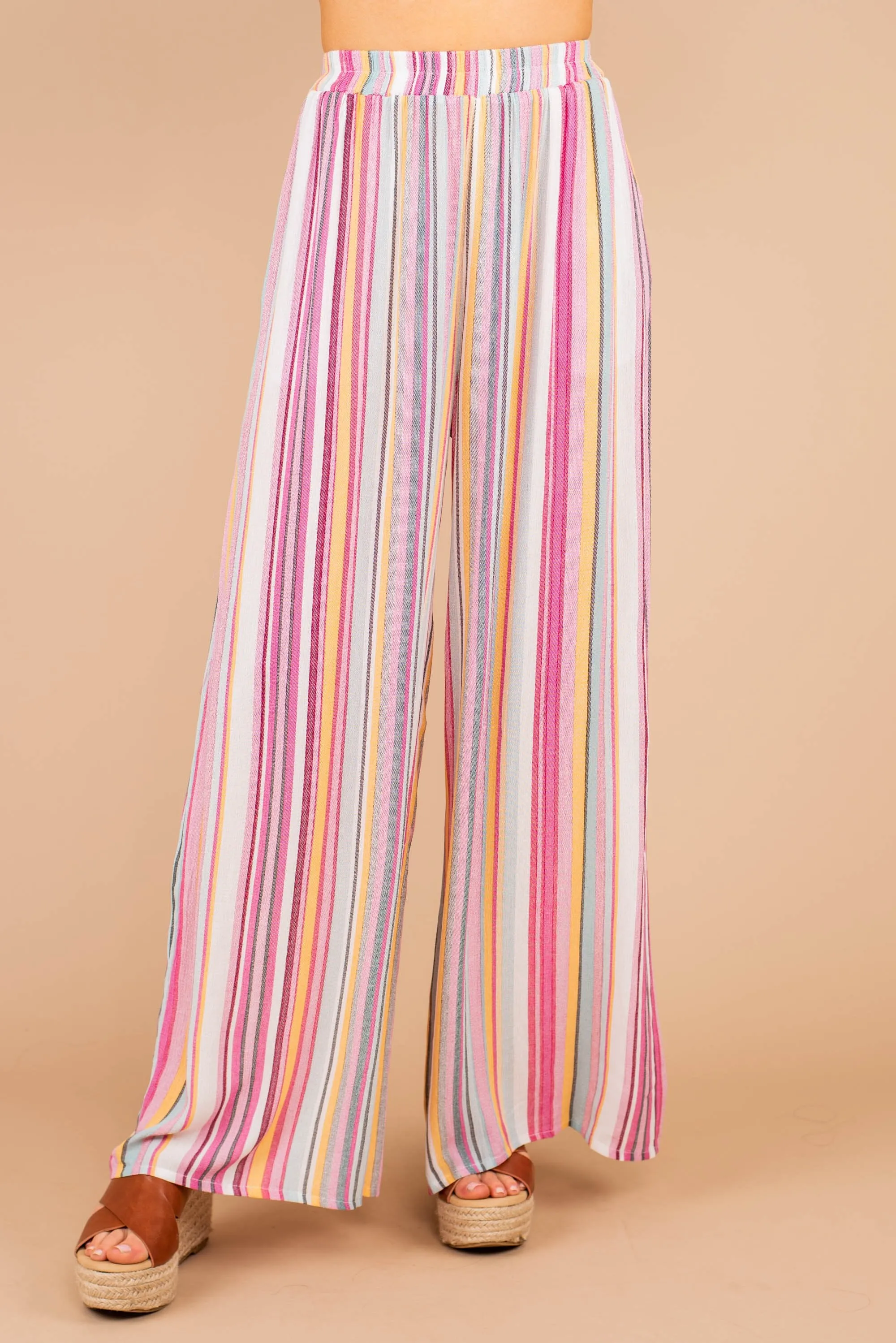 Shine So Bright Pink Multi Striped Pants