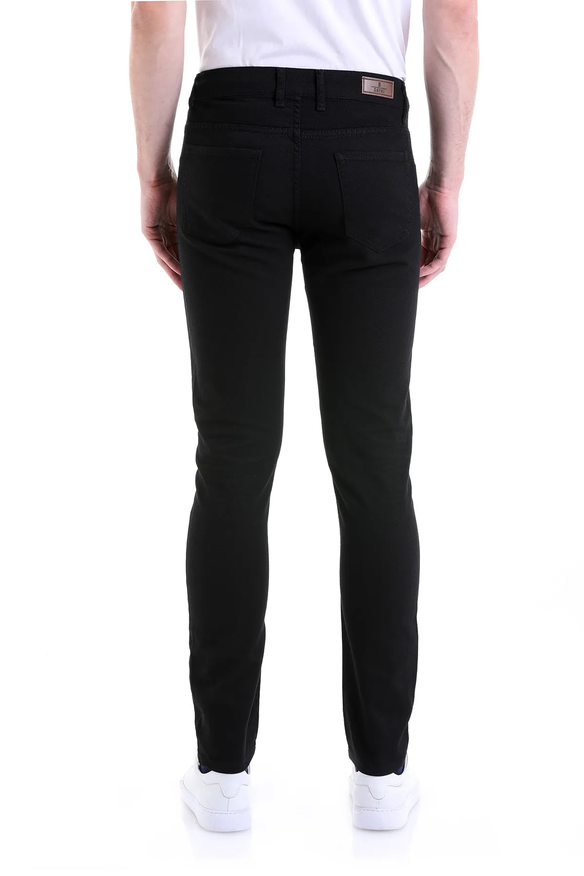 Slim Fit 5 Cotton Pocket Black Casual Pants