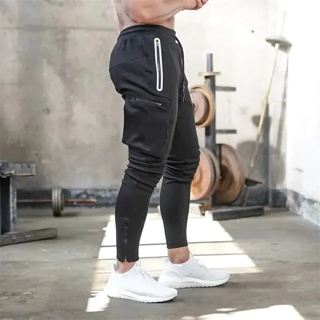 Sports Pants Multi-pocket Zipper Men^