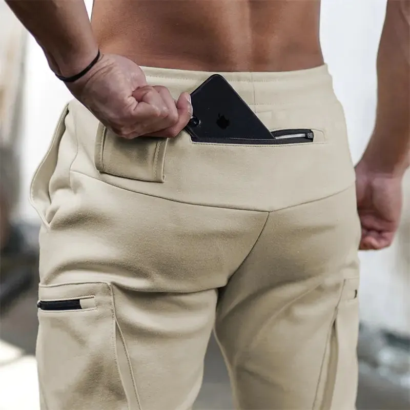 Sports Pants Multi-pocket Zipper Men^