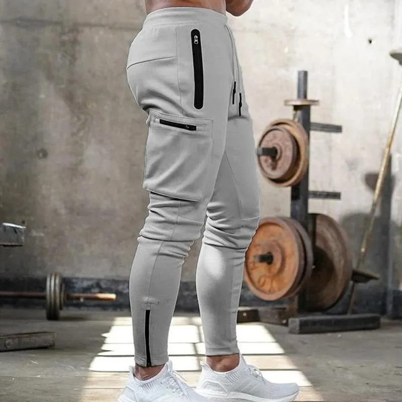 Sports Pants Multi-pocket Zipper Men^