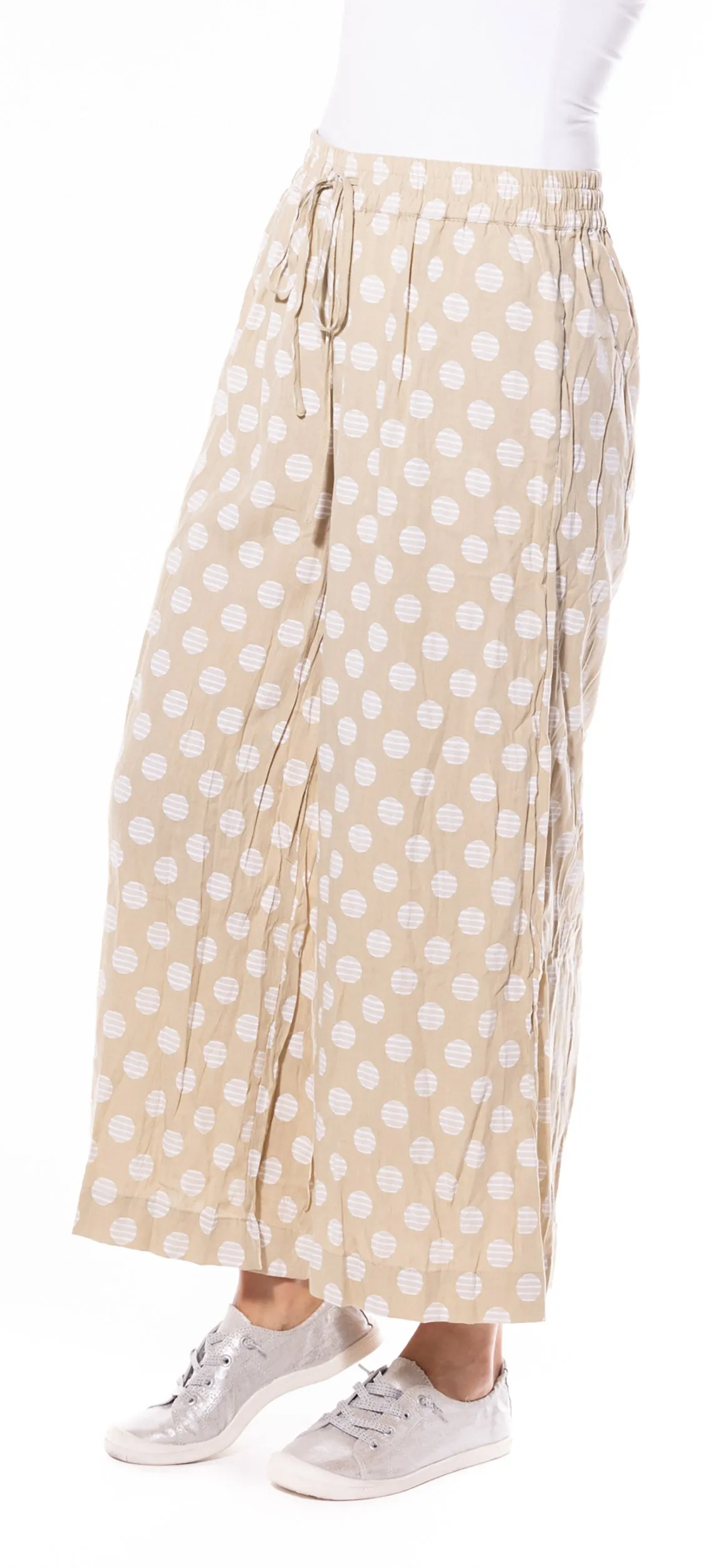 Spot & Sequin Wide Leg Pants by  Café Latte - Natural