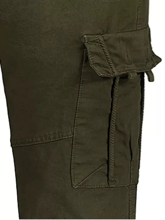 Trendy Flap Pockets Zip Fly Straight Cargo Pants