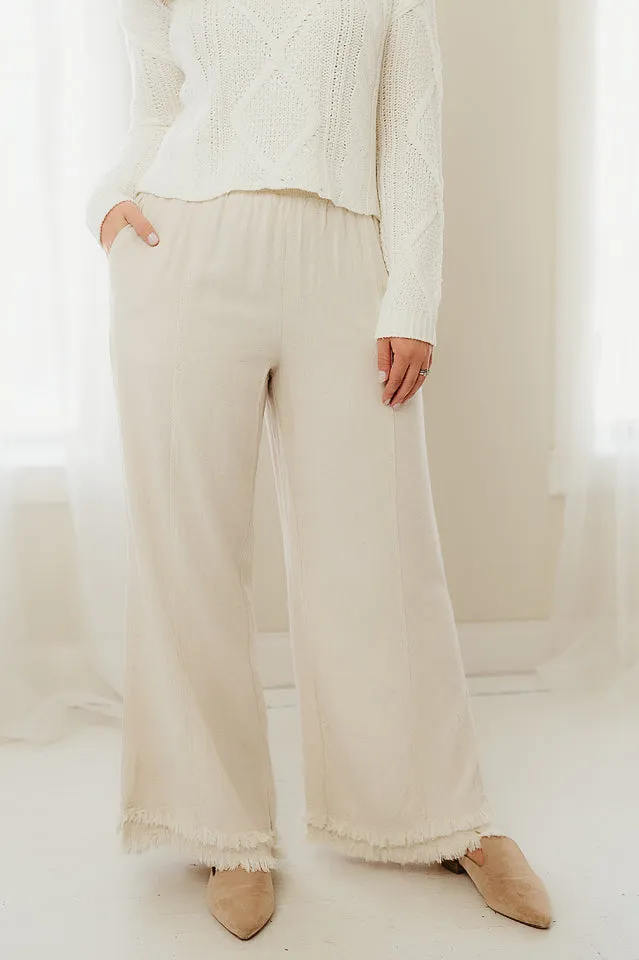 Wide Leg Fray Pants