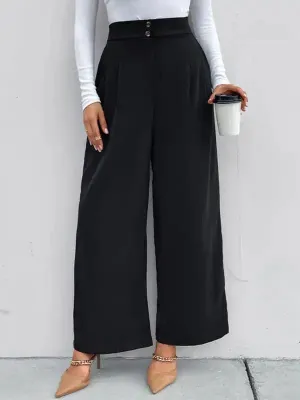 Women’s elastic elastic loose wide leg long pants